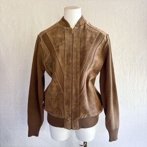 Vintage Sears leather sweater jacket size medium